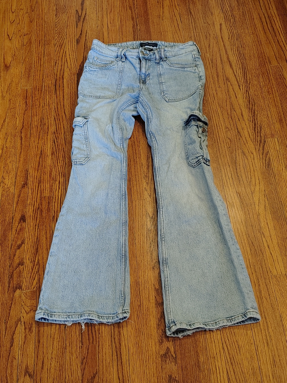 Aeropostale Mid Rise Flare Utility Jeans